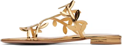 Gianvito Rossi Woman Sandals Gold Size 6 Leather In Animal Print
