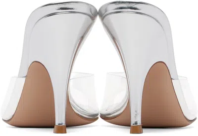 Gianvito Rossi Sofia Metallic Transparent-strap Mules In White