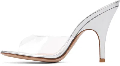 Gianvito Rossi Sofia Metallic Transparent-strap Mules In White