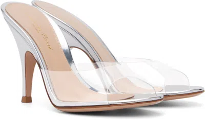 Gianvito Rossi Sofia Metallic Transparent-strap Mules In White