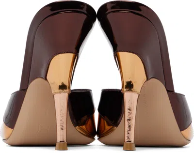 Gianvito Rossi Metallic Finish Stiletto Heel Open Back Mules In Brown