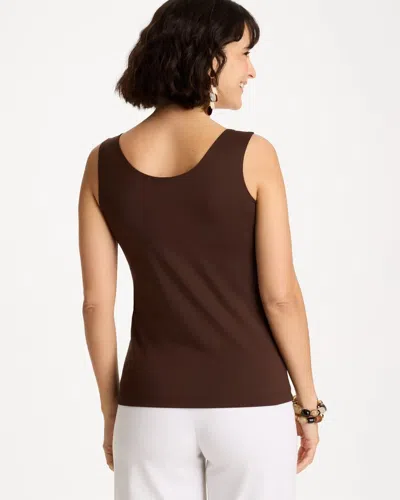 Chico's Microfiber Tank In Deep Brown In Brown