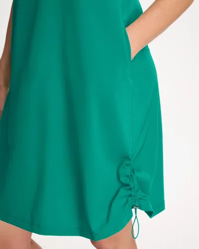 Chico's Mockneck Bungee Dress In Topanga Green