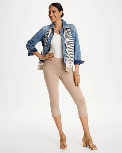 Chico's Pull-on Capri Jeans In Mocha Mousse In Brown
