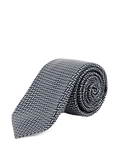 Kiton Silk Tie In Blue