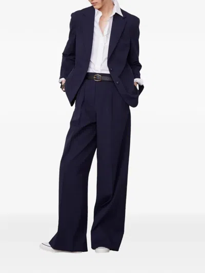 Officine Generale Two-button Patch Jacket In Blue