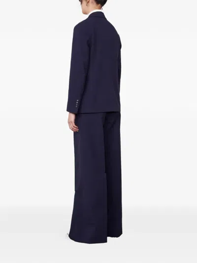 Officine Generale Two-button Patch Jacket In Blue