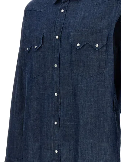 Bd Baggies Dark Blue Solid Shirts In Blue