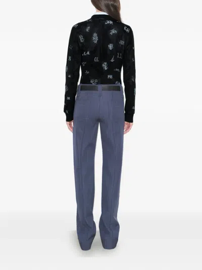 Tory Burch Wool Pant In Blue
