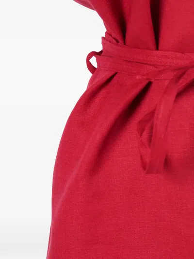 Clips Belted Wrap Jacket In Red