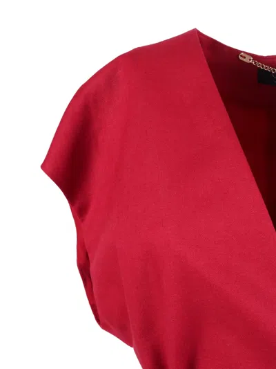 Clips Belted Wrap Jacket In Red