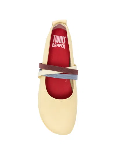 Camper Twins Elasticated-strap Ballet Flats In Neutral