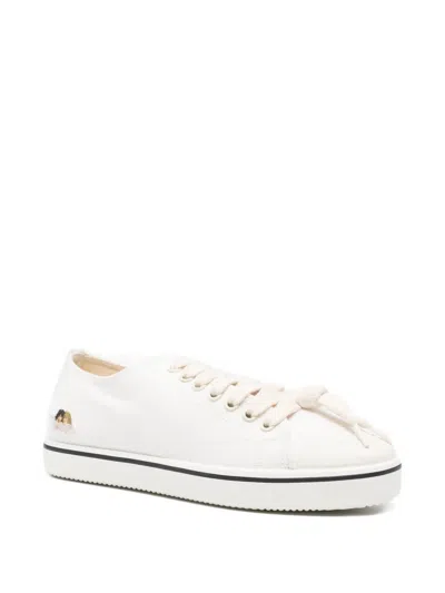 Fiorucci Angel-patch Canvas Sneakers In White