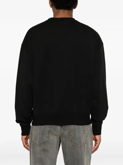 Palm Angels Black I Love Pa Regular Crew Pullover In Black
