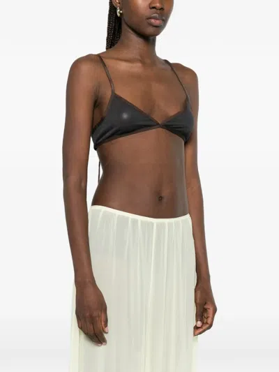Paloma Wool Esco Triangle-cup Adjustable-strap Top In Black