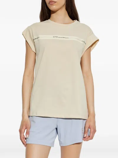 Ea7 Logo Series T-shirt In Neutral