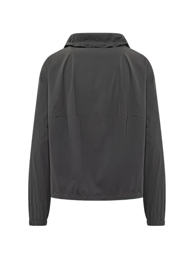 Herno Drawstring Zip Hooded Jacket In Black