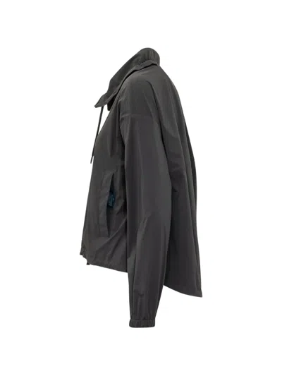 Herno Drawstring Zip Hooded Jacket In Black