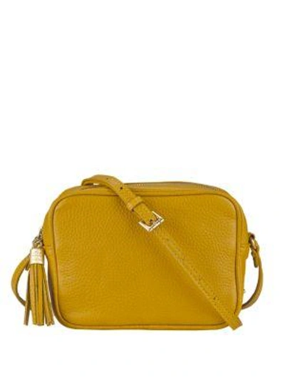 Shop Gigi New York Madison Pebbled Leather Crossbody Bag In Yellow