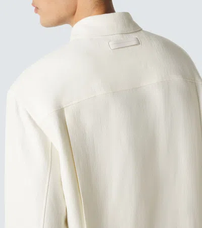 Zegna Button-up Wool Overshirt In Neutral