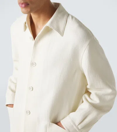 Zegna Button-up Wool Overshirt In Neutral