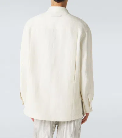 Zegna Button-up Wool Overshirt In Neutral