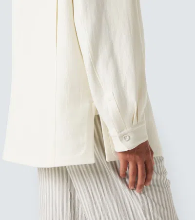 Zegna Button-up Wool Overshirt In Neutral