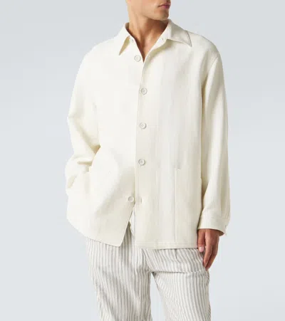 Zegna Button-up Wool Overshirt In Neutral