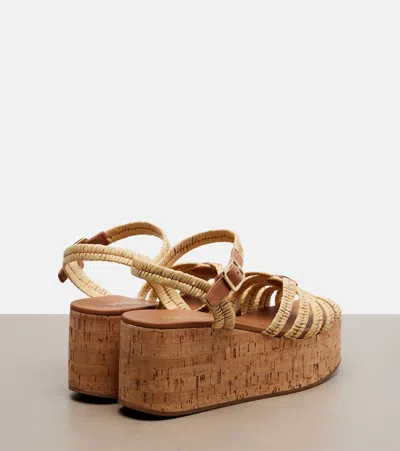 Prada Crochet Wedge Sandals In Multi