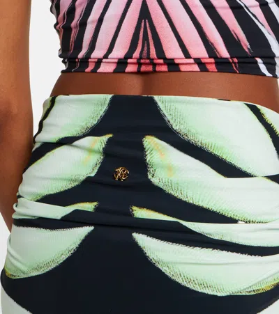 Roberto Cavalli Ray Of Sea Butterfly-print Knot-detail Sarong In Black