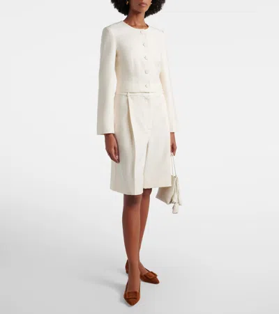 Posse Elspeth Button-up Wool Cropped Jacket In White
