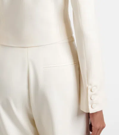 Posse Elspeth Button-up Wool Cropped Jacket In White