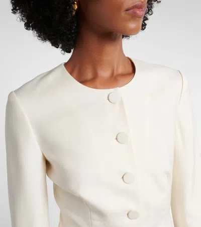 Posse Elspeth Button-up Wool Cropped Jacket In White