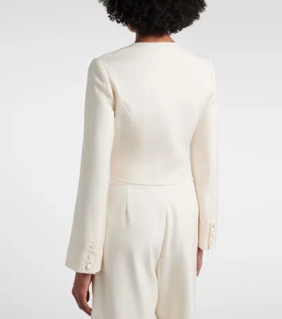 Posse Elspeth Button-up Wool Cropped Jacket In White