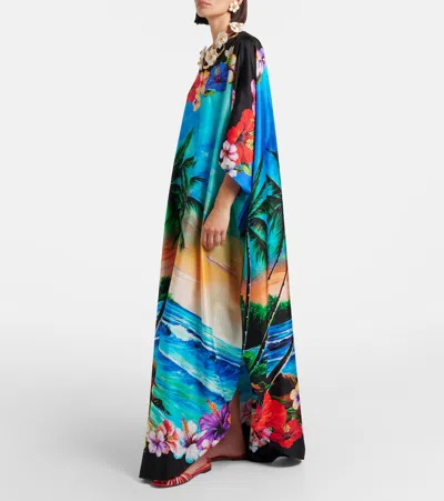 Dolce & Gabbana Printed Silk Kaftan In Multi