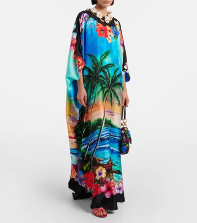 Dolce & Gabbana Printed Silk Kaftan In Multi