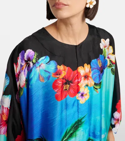 Dolce & Gabbana Printed Silk Kaftan In Multi