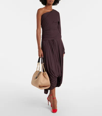 Ferragamo Medium Raffia Shoulder Bag In Nude