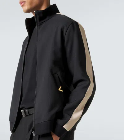 Valentino Garavani Turtleneck Zip Polyester Sweatshirt In Black