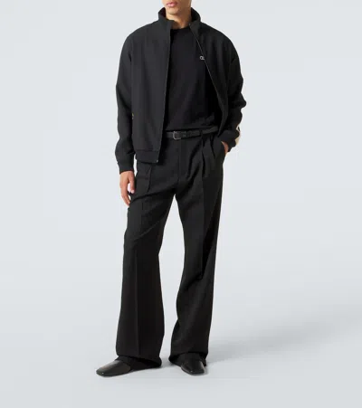Valentino Logo-embroidered Cotton-jersey T-shirt In Black