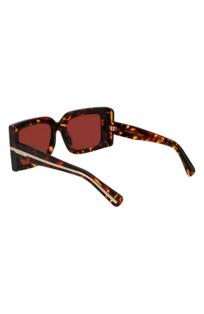 Ferragamo Prisma 55mm Modified Rectangular Sunglasses In Brown