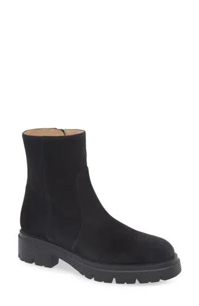 Stuart Weitzman Solid Color Suede Ankle Boots In Black
