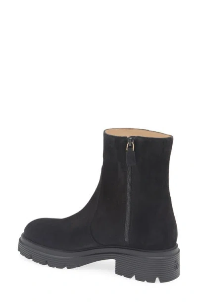 Stuart Weitzman Solid Color Suede Ankle Boots In Black