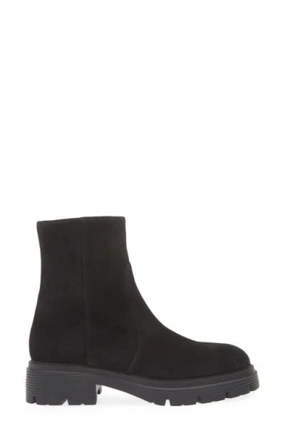 Stuart Weitzman Solid Color Suede Ankle Boots In Black