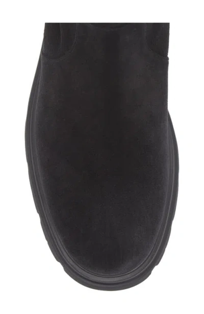 Stuart Weitzman Solid Color Suede Ankle Boots In Black