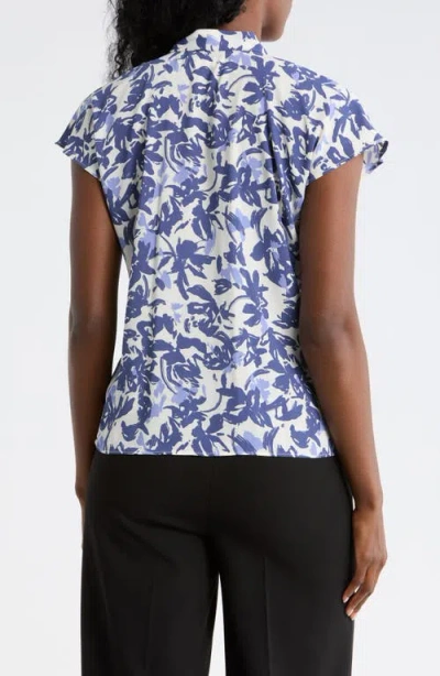 Nordstrom Rack Tie Neck Flutter Sleeve Top In Multi
