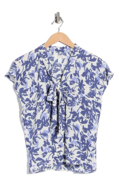 Nordstrom Rack Tie Neck Flutter Sleeve Top In Multi