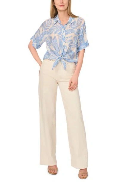 Halogen ® Tie Front Sleeve Top In Blue