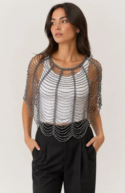 Saachi Beaded Capelet In Silver
