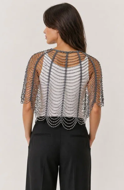 Saachi Beaded Capelet In Silver